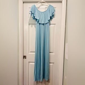 Maternity Light Blue Maxi Dress